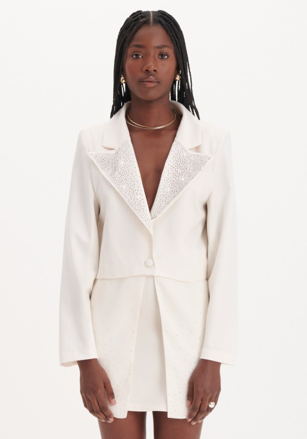 Encontraproduto.com.br - Blazer Curto com Brilho