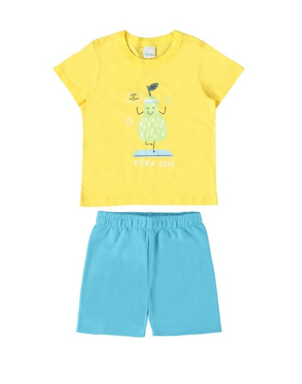 Conjunto Malwee kids Menino Infantil Verão Estampa Frontal 4/8 - 1000109380
