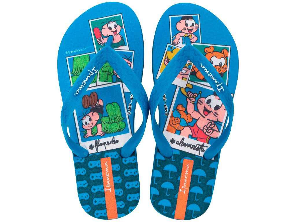 Encontraproduto.com.br - Chinelo Infantil Grendene Kids Turma da Mônica Azul
