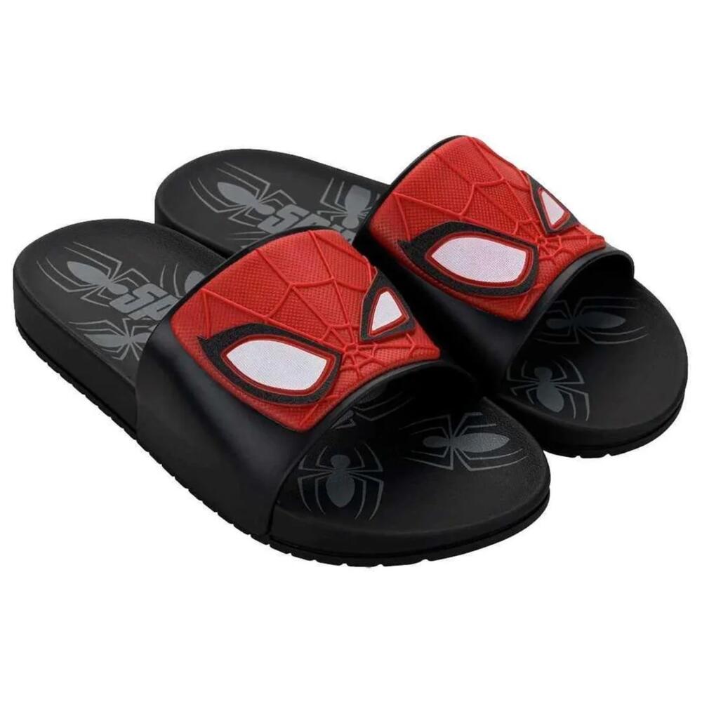 Encontraproduto.com.br - Chinelo Infantil Grendene Kids Slide Homem Aranha Preto
