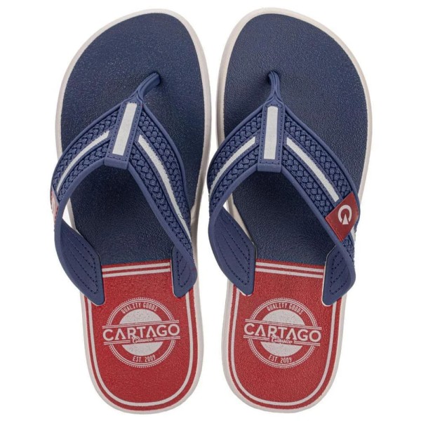 Chinelo Dedo Cartago Palermo Cinza e Azul Masculino