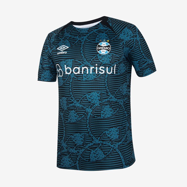 Encontraproduto.com.br - Camisa Masculina Umbro Grêmio Aquecimento 2024 Azul/preto