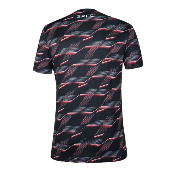 Encontraproduto.com.br - Camisa São Paulo 2024 New Balance Pré Jogo SPFC Masculina - Preta/Vermelha
