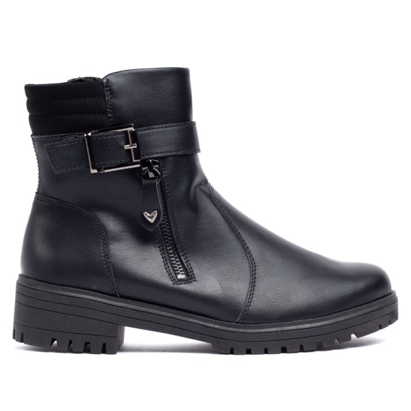 Encontraproduto.com.br - Bota Feminina Mississipi Cano Curto com Fivela Preto