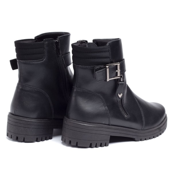 Encontraproduto.com.br - Bota Feminina Mississipi Cano Curto com Fivela Preto