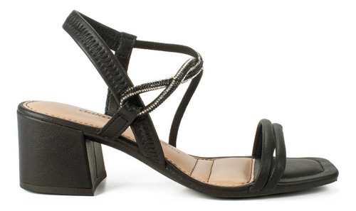 Sandália Dakota Tiras Cruzadas Brilho Preto