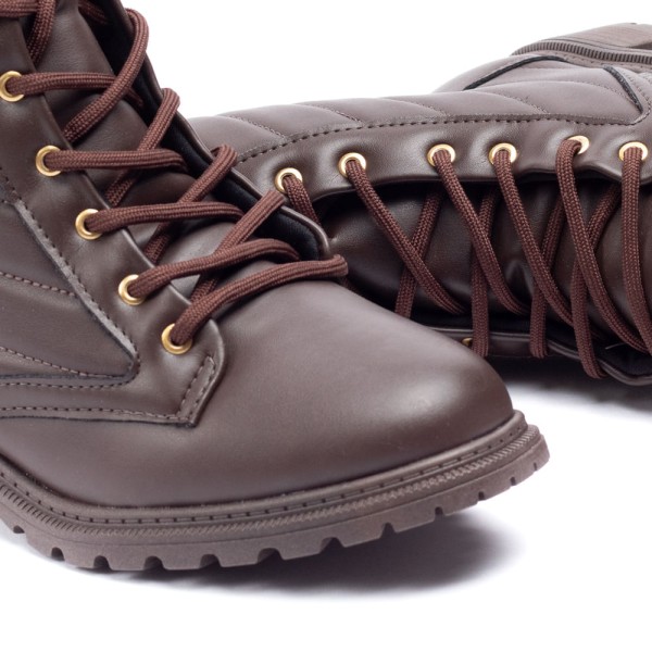 Encontraproduto.com.br - Bota Feminina Modare Cano Curto Com Costuras Café