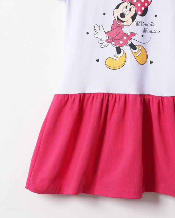 Encontraproduto.com.br - Vestido Bebê Estampa Minnie Disney Branco