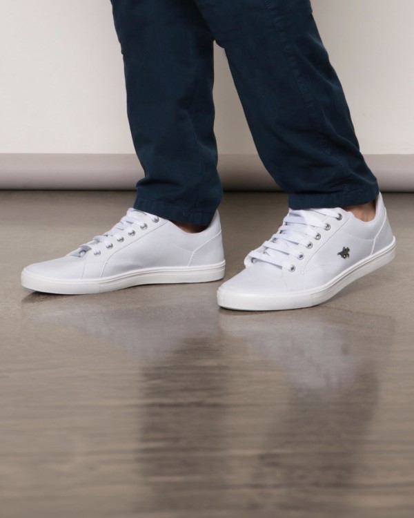 Encontraproduto.com.br - Tênis Masculino Casual Com Aplique Cadarço Branco