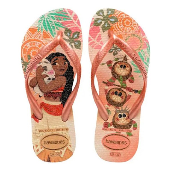 Sandália Havaianas Kids Slim Princess Rosa Claro N° 29/30 (MP)