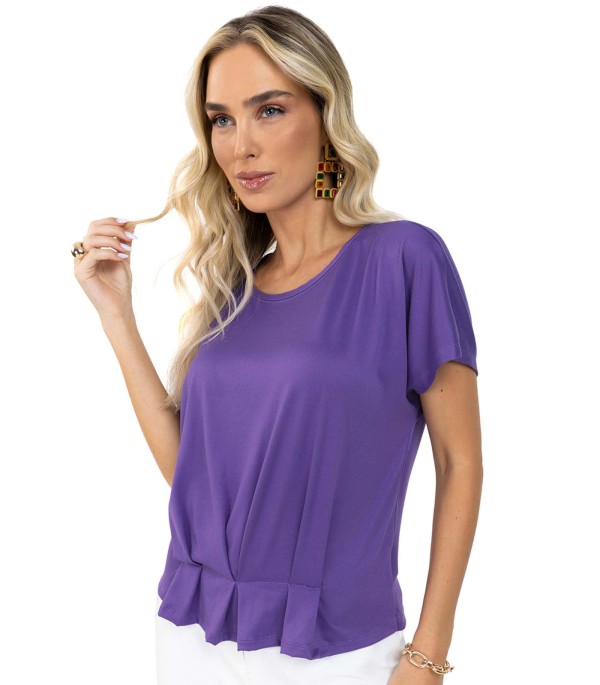 Encontraproduto.com.br - Blusa Feminina Com Pregas Endless Roxo