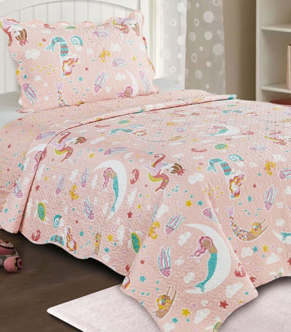 Jogo De Colcha Evolution Patchwork Solteiro Camesa Rosa