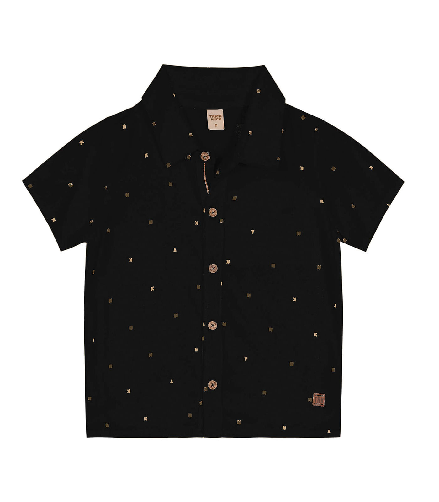 Camisa Infantil Masculina Gola Dupla Trick Nick Preto