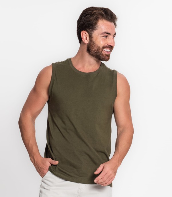 Encontraproduto.com.br - Regata Masculina Básico Meia Malha Diametro Verde