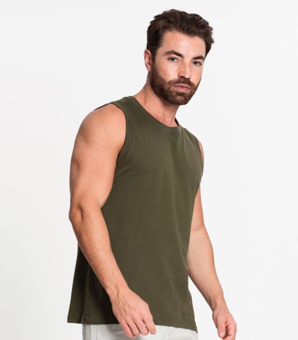 Encontraproduto.com.br - Regata Masculina Básico Meia Malha Diametro Verde