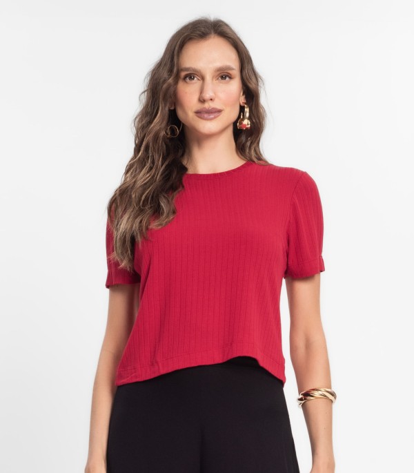 Encontraproduto.com.br - Blusa Feminina Com Torção Endless Vermelho