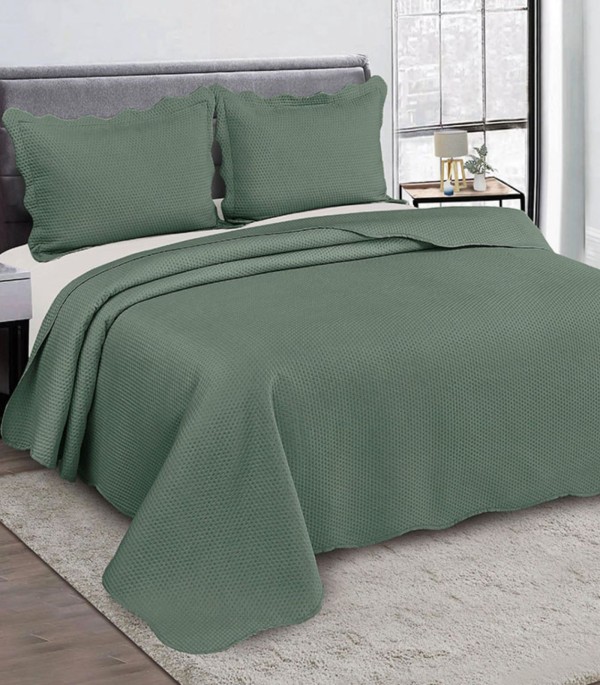 Encontraproduto.com.br - Jogo De Colcha Bullet Queen Camesa Verde