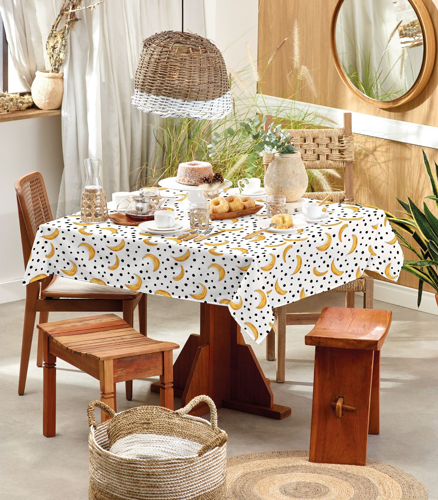 Toalha De Mesa Quadrada Basic 4 Lugares Teka Amarelo