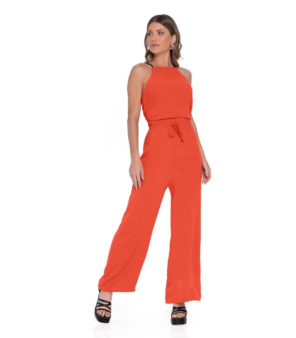 Encontraproduto.com.br - Calça Pantalona Em Air Flow Com Cordão Rovitex Laranja