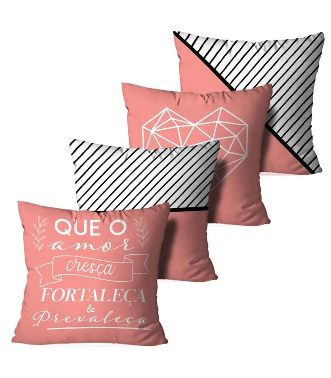 Kit 4 Capas Para Almofadas Wevans Rosa