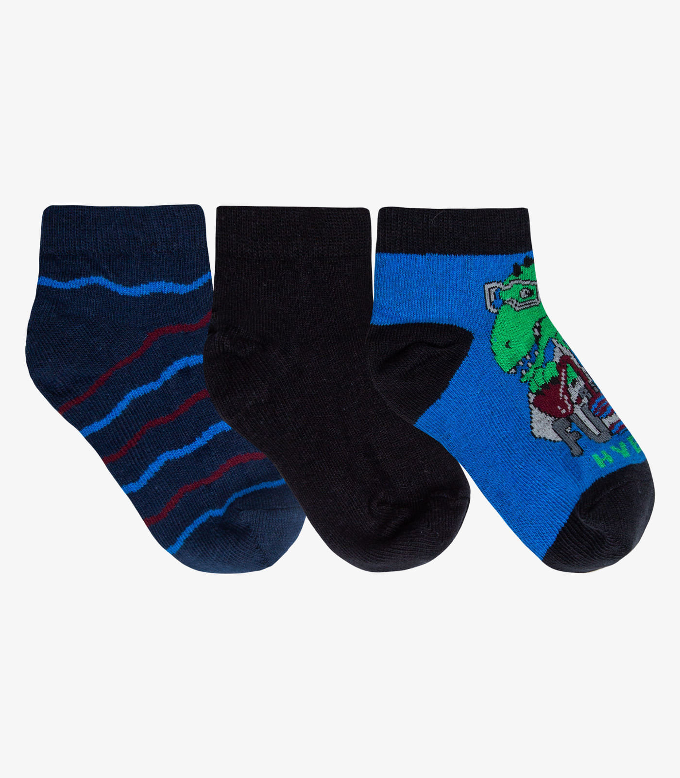 Kit 3 Pares de Meias Soquete Masculina Cia da Meia Preto