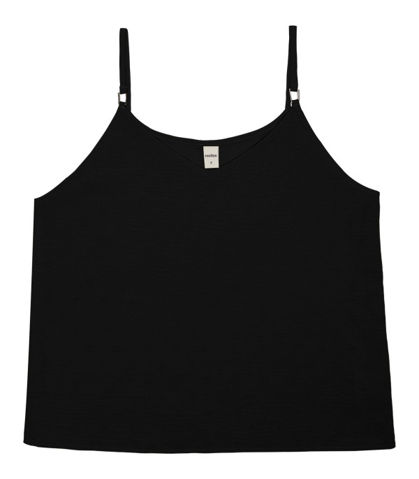 Encontraproduto.com.br - Blusa De Alça Regulável Em Air Flow Poá Rovitex Preto
