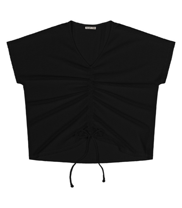 Encontraproduto.com.br - Blusa Plus Size Malha Screen Shiny Secret Glam Preto