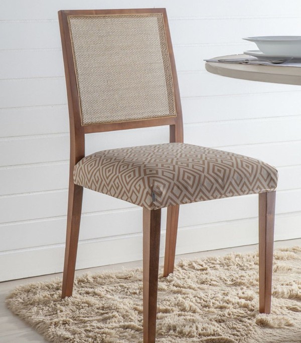 Encontraproduto.com.br - Capa Estampada Para Assento De Cadeira Adomes Bege