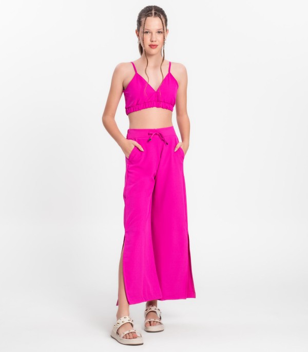 Encontraproduto.com.br - Calça Juvenil Feminina Em Crepe Light Minty Rosa