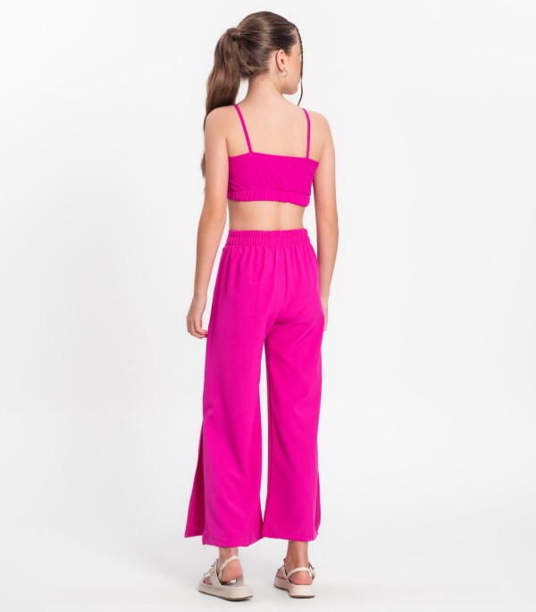 Encontraproduto.com.br - Calça Juvenil Feminina Em Crepe Light Minty Rosa