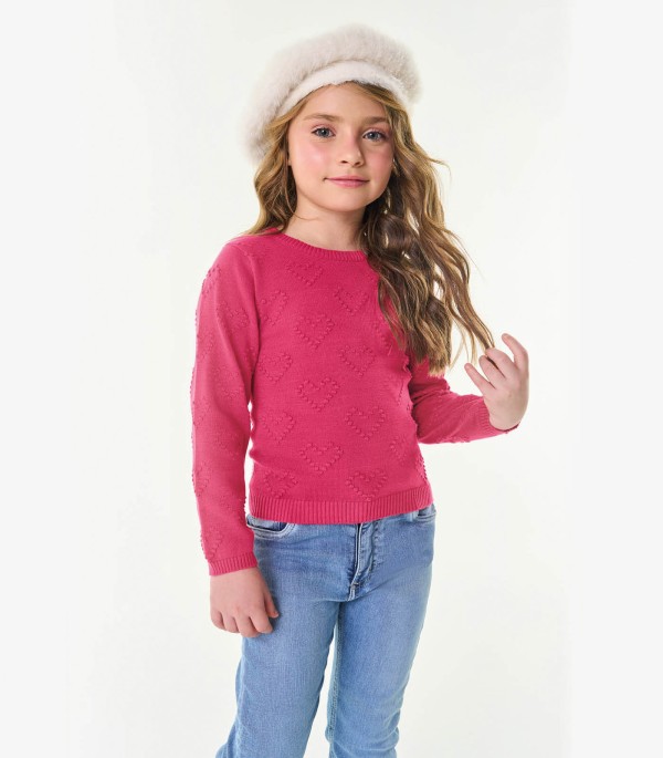 Encontraproduto.com.br - Suéter Infantil Feminino Trick Nick Rosa