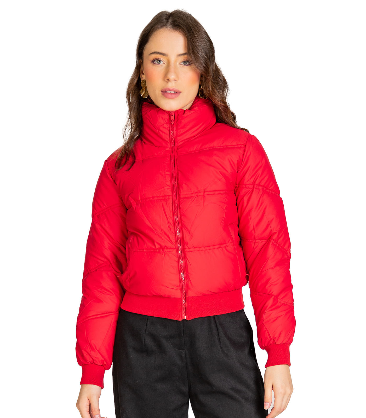 Jaqueta Puffer Feminina Select Vermelho