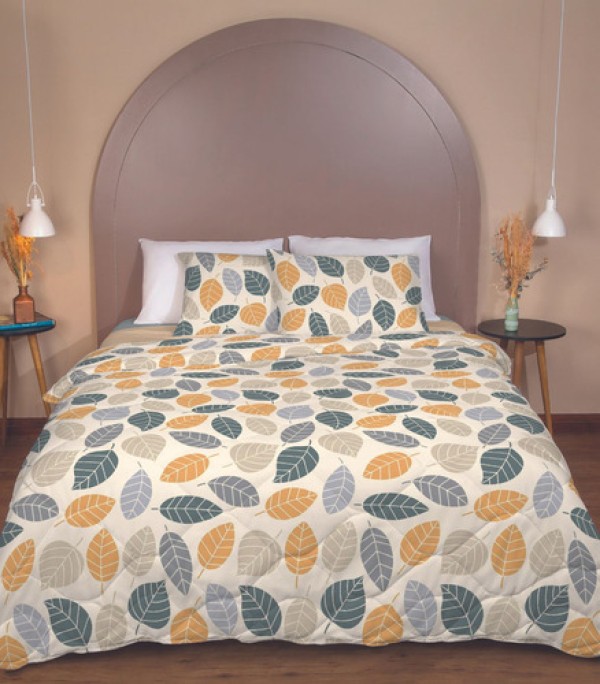 Encontraproduto.com.br - Edredom Estampado Harmonia Solteiro Lepper Bege
