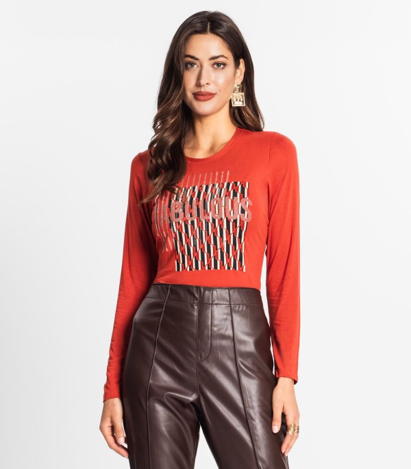 Blusa Feminina Manga Longa Endless Laranja