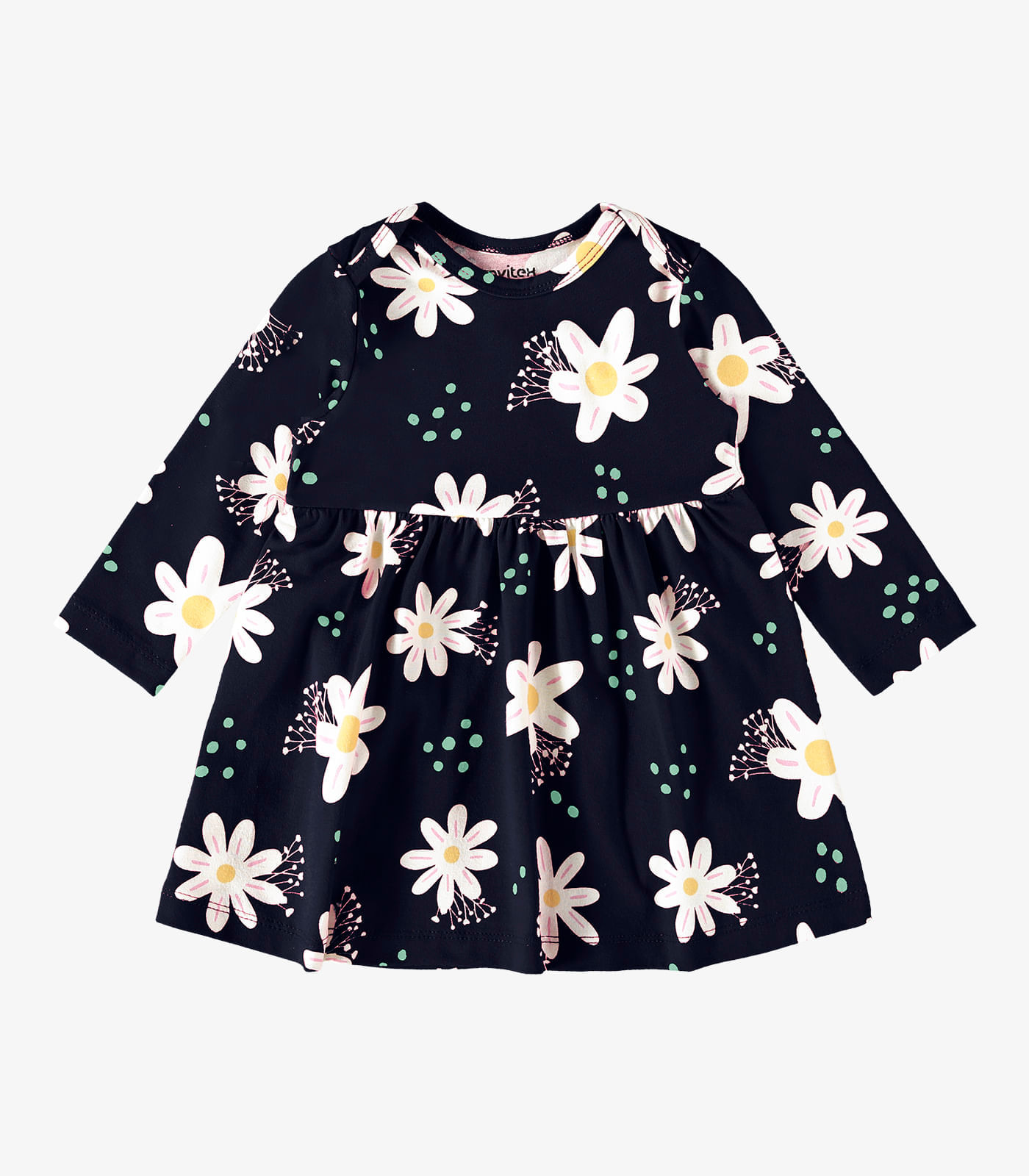 Vestido Infantil Manga Longa Rovi Kids Azul