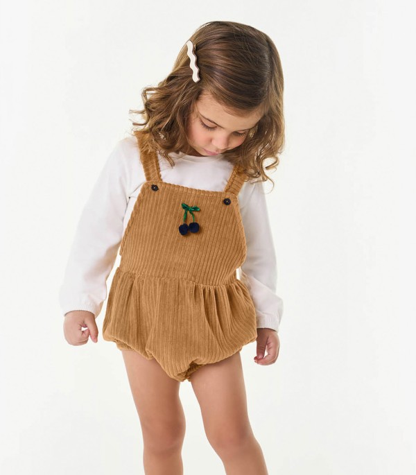 Encontraproduto.com.br - Conjunto Infantil Macaquinho Com Blusa Trick Nick Marrom
