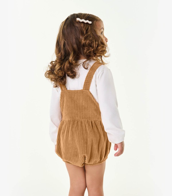 Encontraproduto.com.br - Conjunto Infantil Macaquinho Com Blusa Trick Nick Marrom