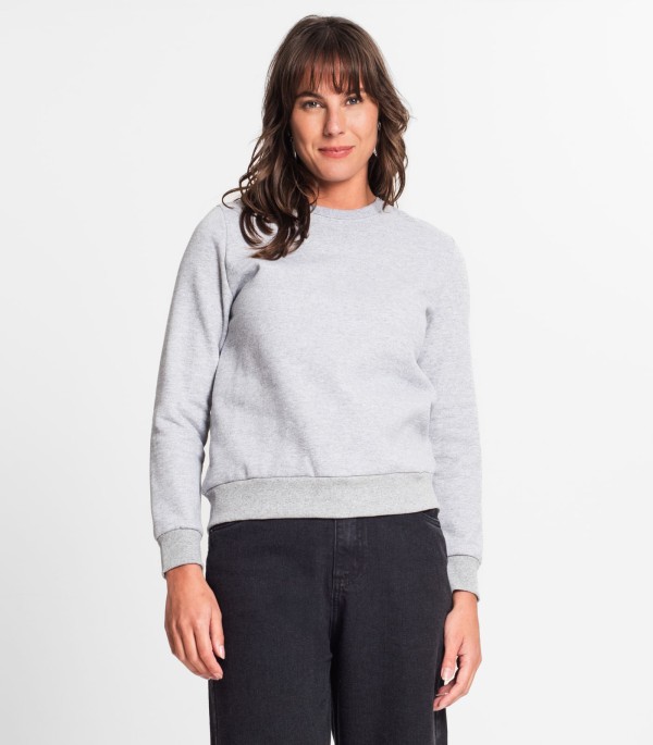Encontraproduto.com.br - Blusão Feminino Em Moletom Rovitex Cinza