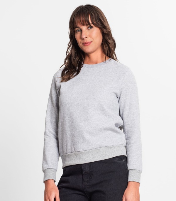 Encontraproduto.com.br - Blusão Feminino Em Moletom Rovitex Cinza