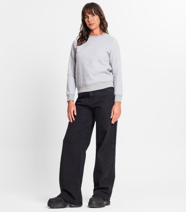 Encontraproduto.com.br - Blusão Feminino Em Moletom Rovitex Cinza