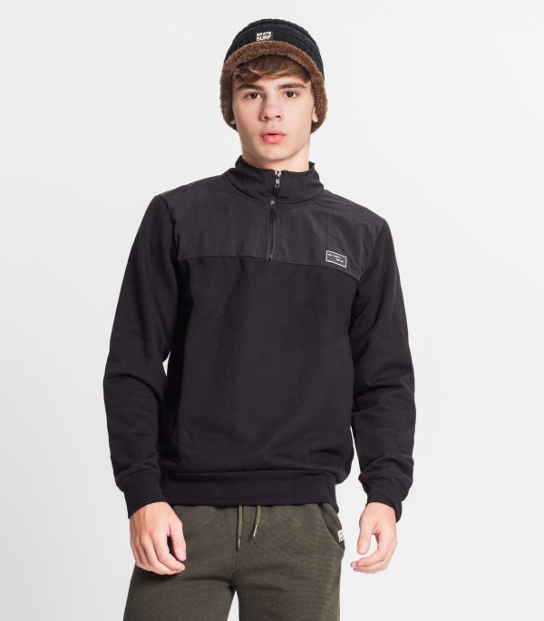 Encontraproduto.com.br - Jaqueta Juvenil Masculina Moletom Minty Preto