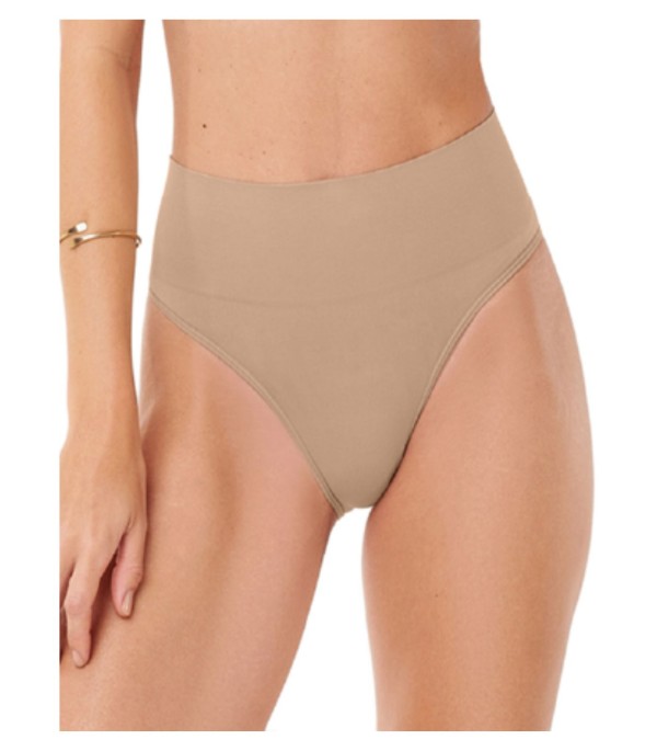 Encontraproduto.com.br - Calcinha Tanga Cós Alto Sem Costura Zee Rucci Bege