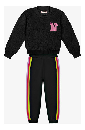 Conjunto Infantil Blusão Com Calça Trick Nick Preto