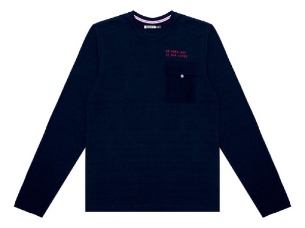 Camiseta Juvenil Manga Longa Em Meia Malha Minty Azul