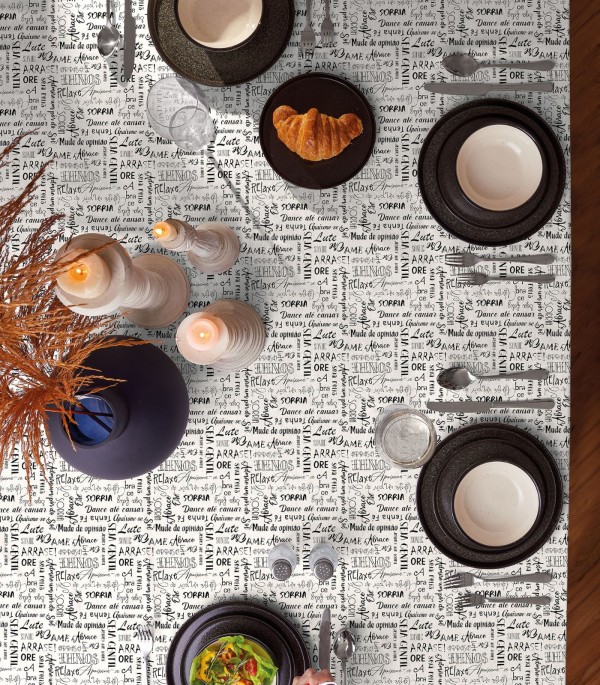 Encontraproduto.com.br - Toalha De Mesa Retangular 6 Lugares Teka Preto