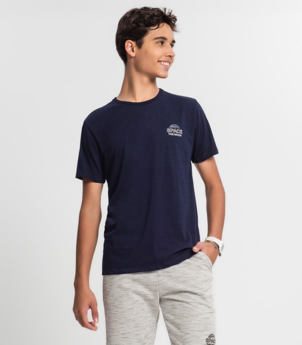 Camiseta Juvenil Masculina Space Minty Azul