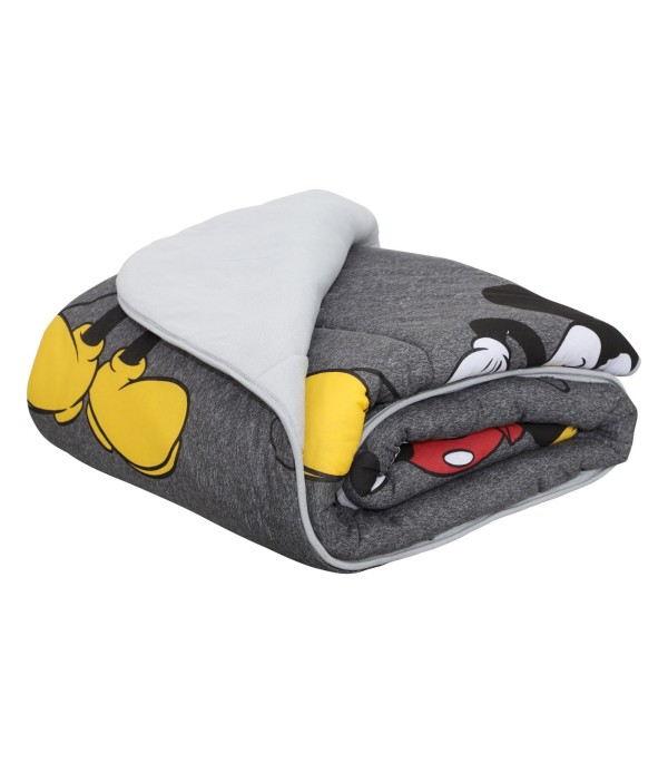 Encontraproduto.com.br - Edredom Mickey Solteiro Doce vida Cinza