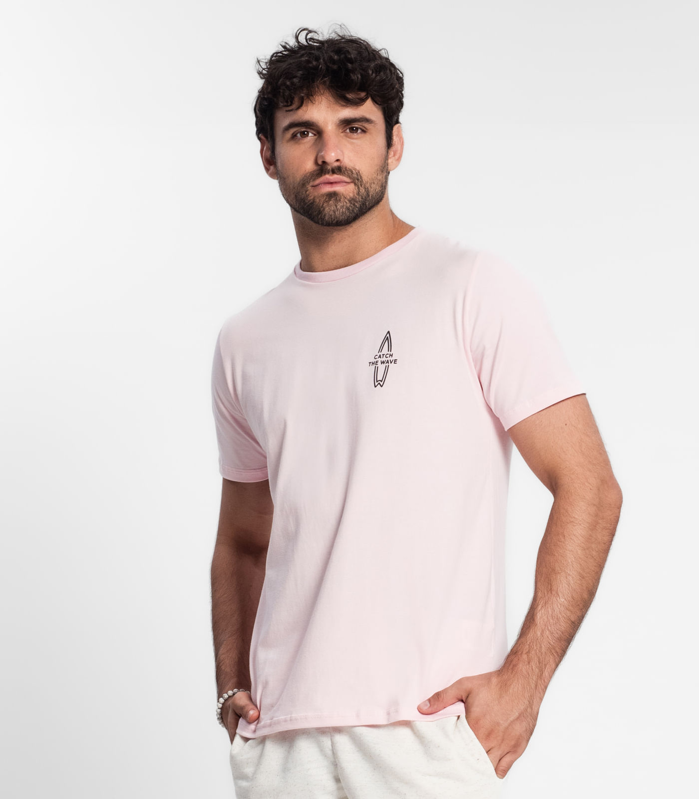Camiseta Masculina Em Cotton Diametro Rosa