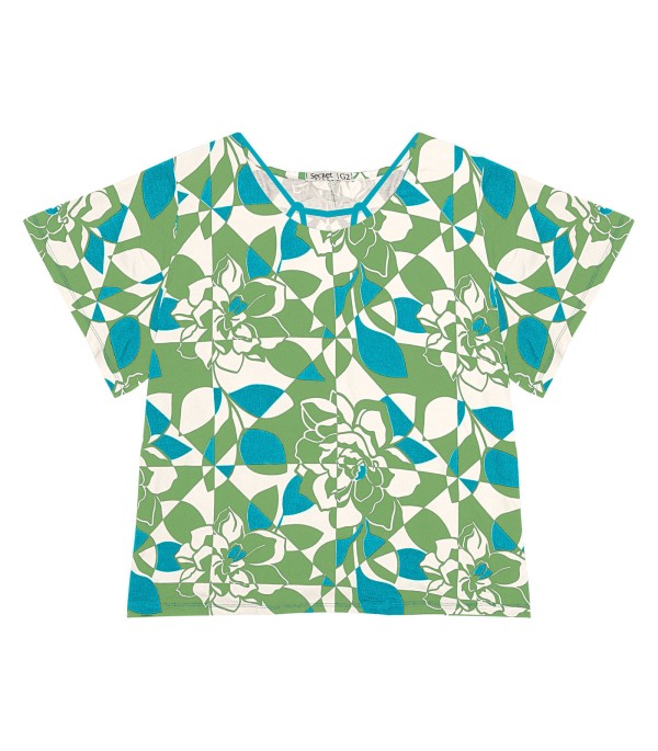 Encontraproduto.com.br - Blusa Manga Curta Feminina Plus Size Secret Glam Azul