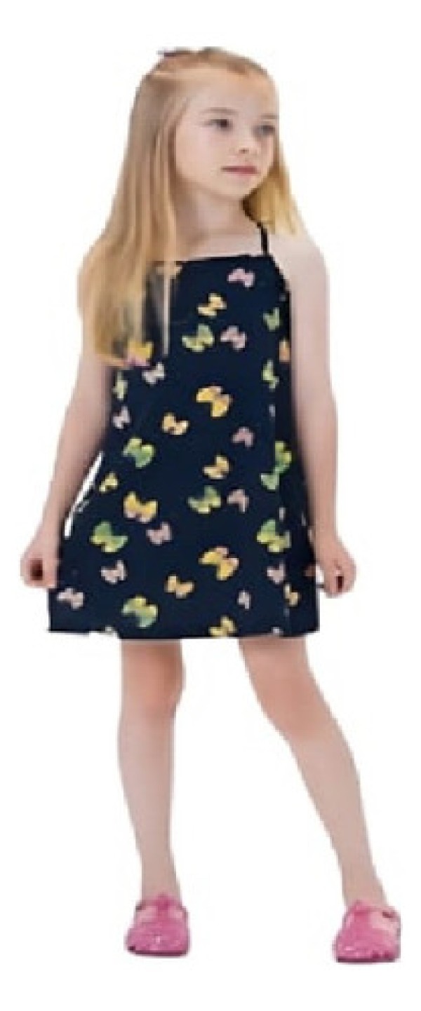 Vestido Infantil De Alça Rovi Kids Azul